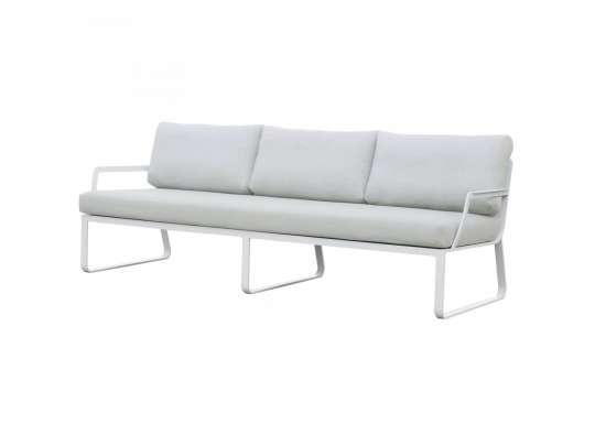 Gardenart treseter sofa i ramme av hvit aluminium og lysegrå tekstil