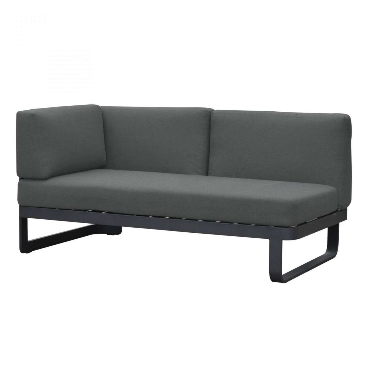 Moderne sofa toseter med armlene på venstre side i sort farge