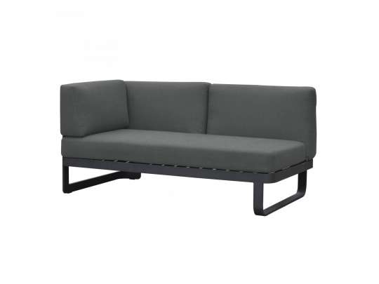 Moderne sofa toseter med armlene på venstre side i sort farge