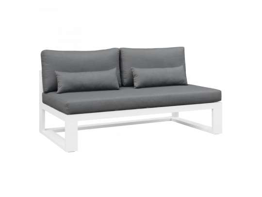 Gardenart 2 seters sofa i grå teksti og hvit ramme og uten armlener