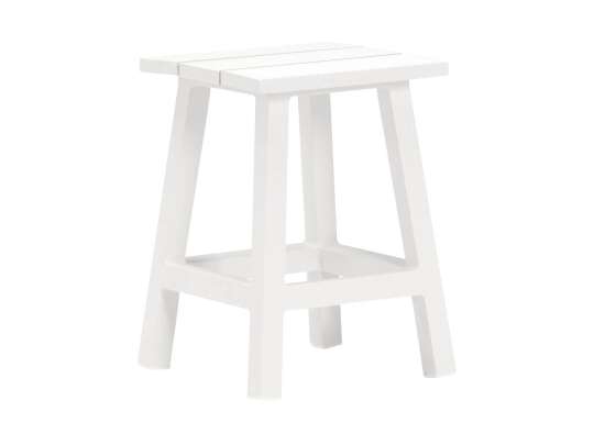 Hvit krakk eller stol uten rygg, kan brukes som sidebord