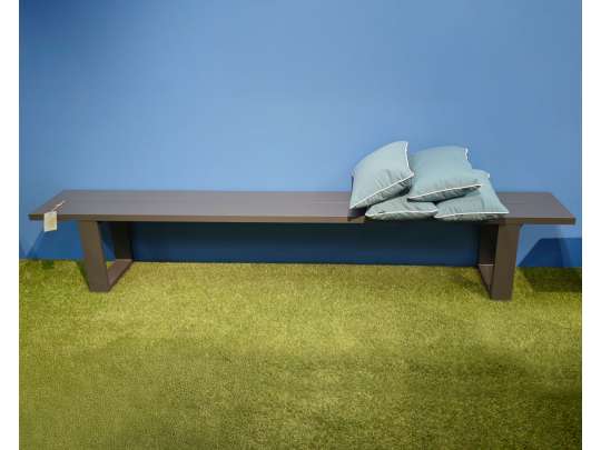Gardenart hagebenk i sort aluminium Sort 270×40 cm 100592