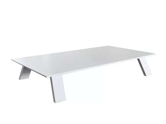 Gardenart lavt hagebord i hvit aluminium med skrå ben