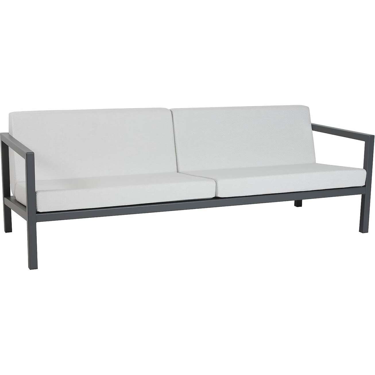 Sundays Frame 3-seter sofa i svart aluminium med hvite puter