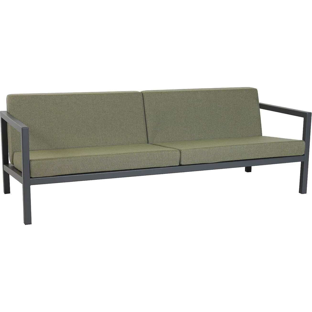 Sundays Frame 3-seter sofa i svart aluminium med grønne puter