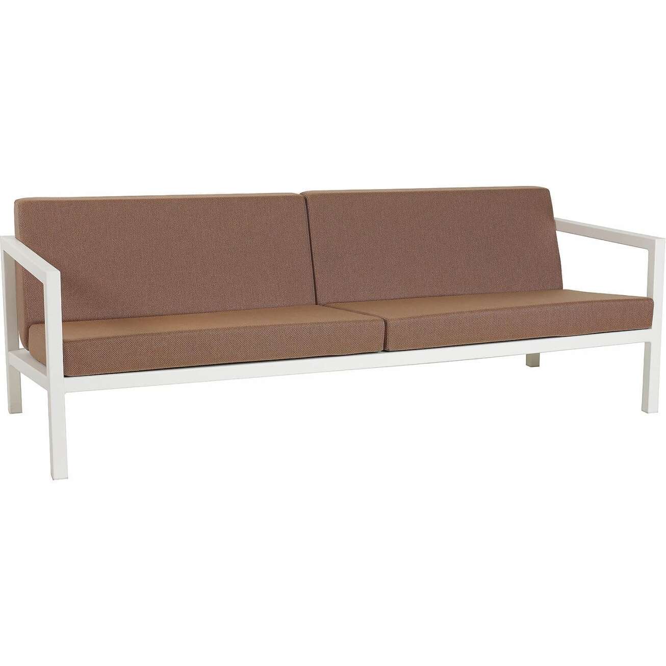 Sundays Frame 3-seter sofa i hvit aluminium med brune puter