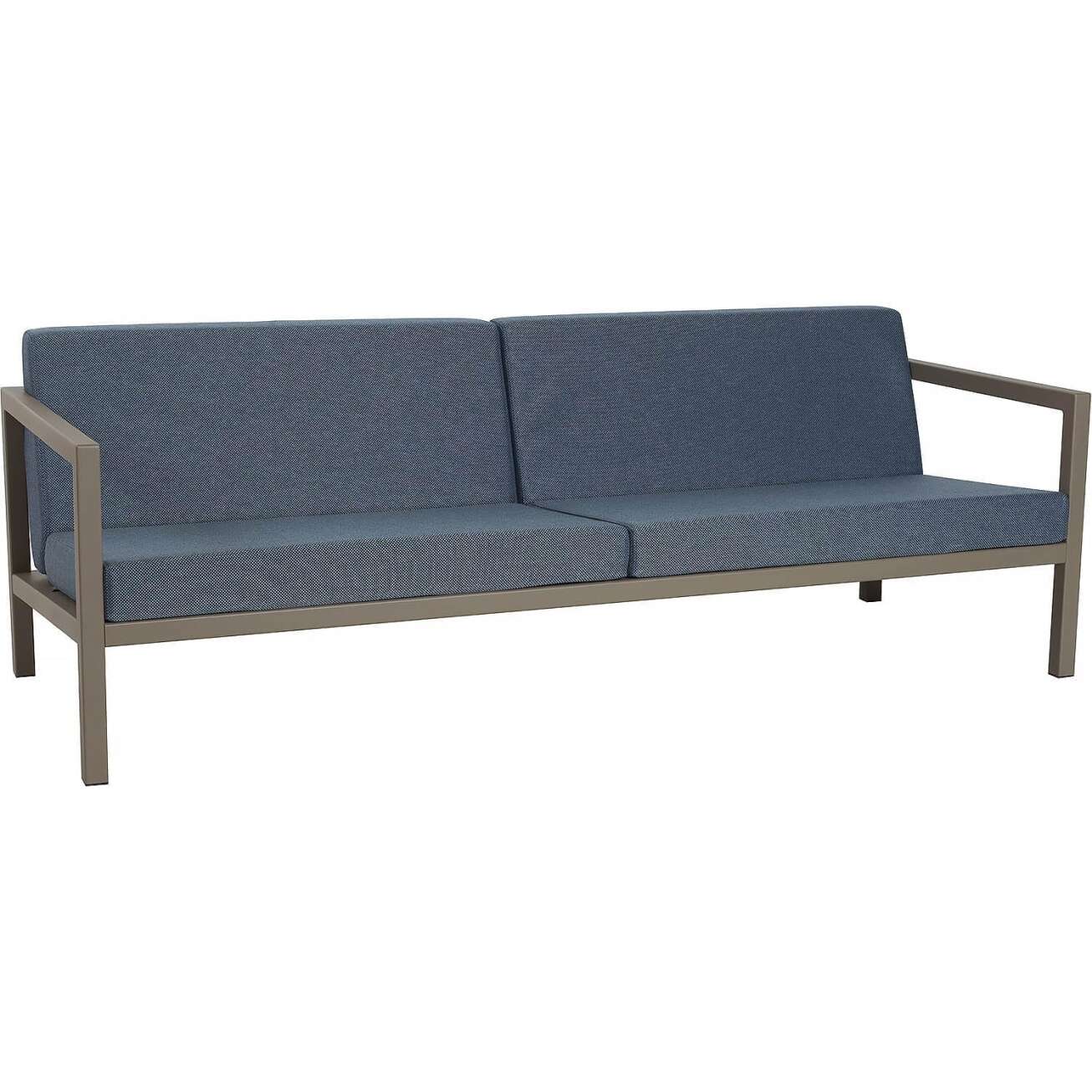 Sundays Frame 3-seter sofa i brun aluminium med mørkblå puter