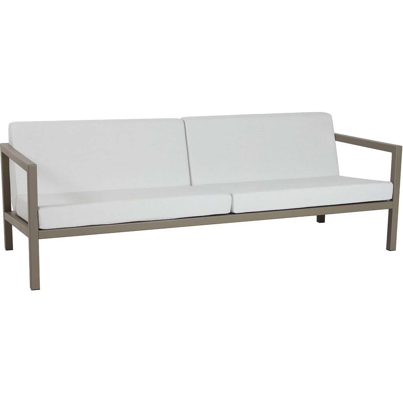 Sundays Frame 3-seter sofa i brun aluminium med hvite puter