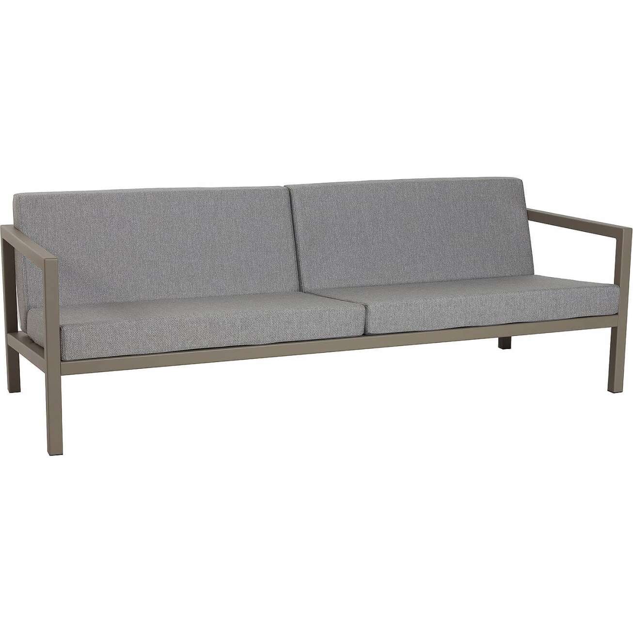 Sundays Frame 3-seter sofa i brun aluminium med grå puter