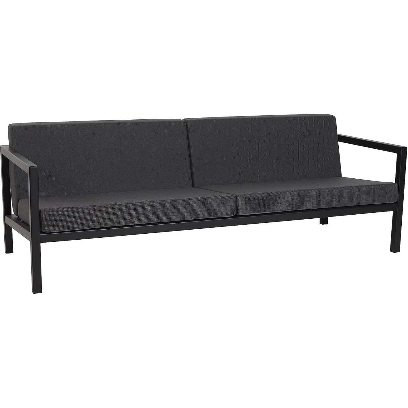 Sundays Frame 3-seter sofa i sort aluminium med svarte puter