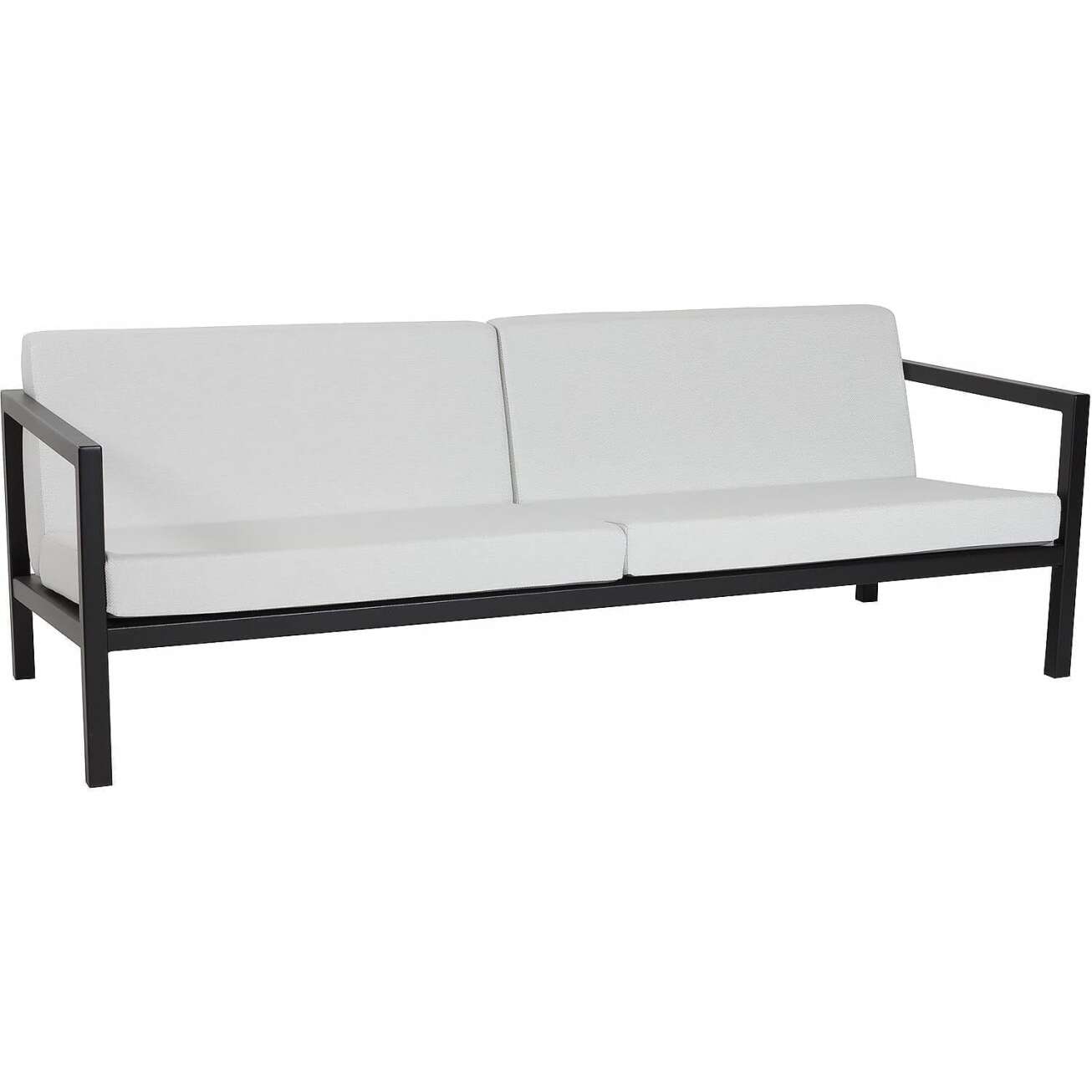 Sundays Frame 3-seter sofa i sort aluminium med hvite puter