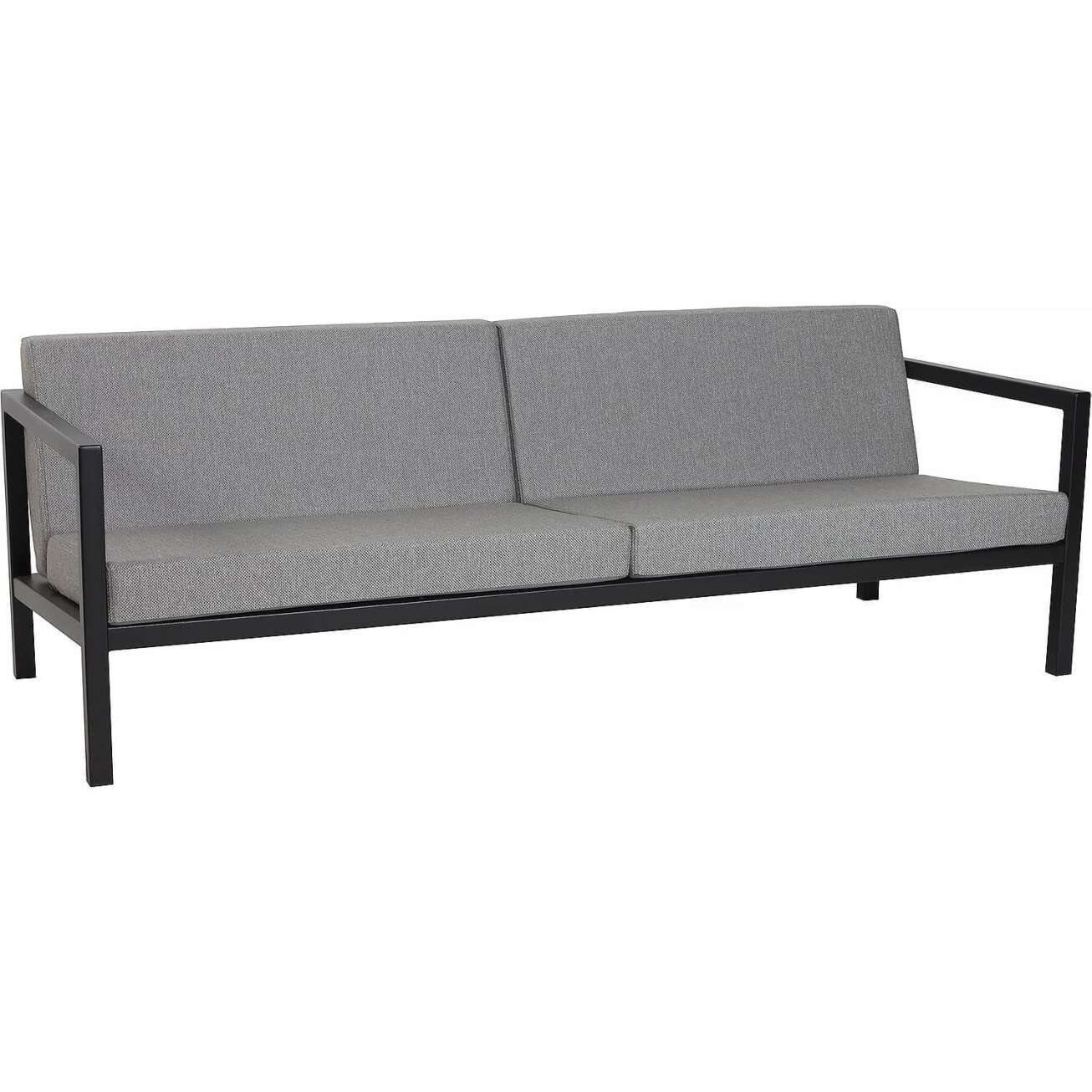 Sundays Frame 3-seter sofa i sort aluminium med grå puter