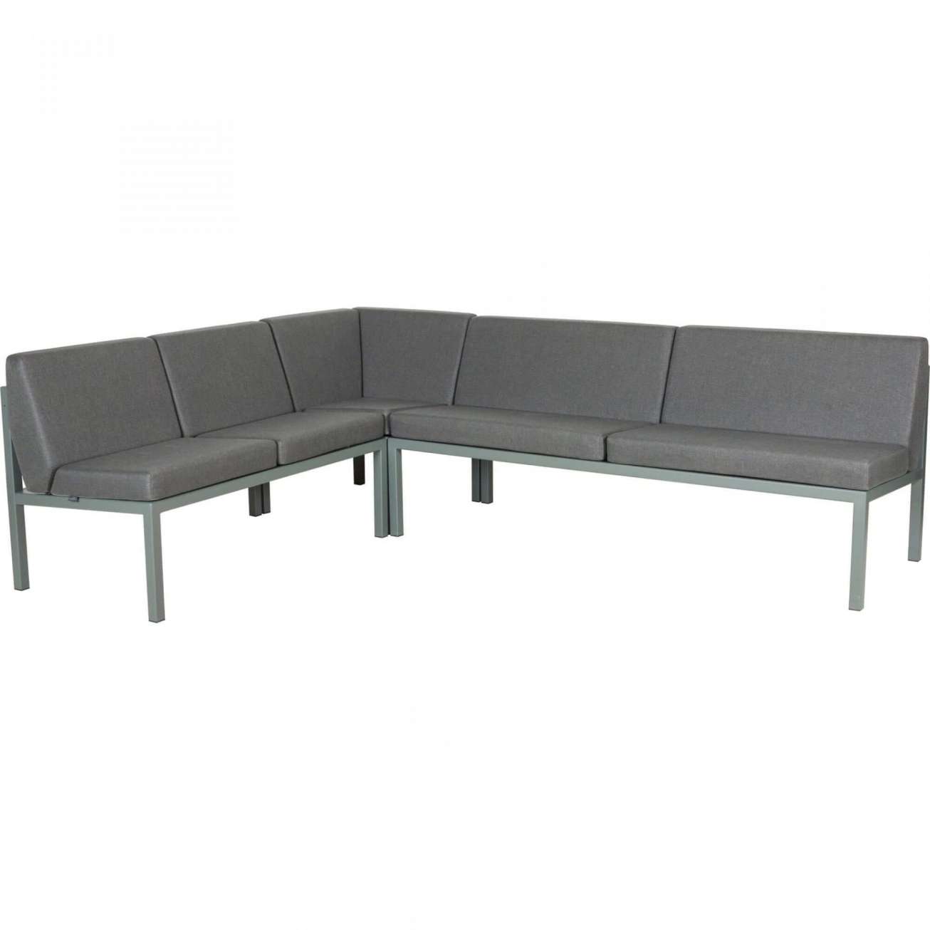 Sundays Frame Multi sofa hjørnegruppe i mørkgrå aluminium med svarte puter