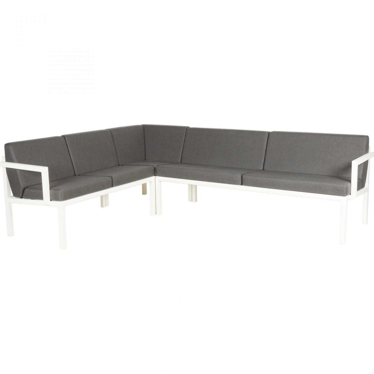 Sundays Frame Multi sofa hjørnegruppe i hvit aluminium med grå puter
