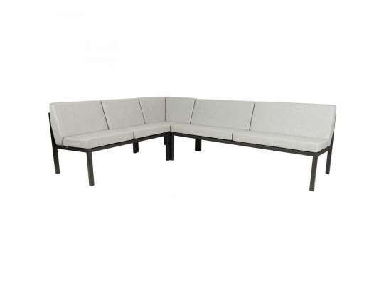 Sundays Frame Multi sofa hjørnegruppe i sort aluminium med lysgrå puter