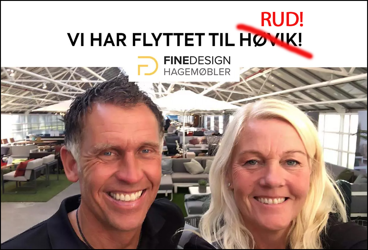 Marianne og Kjetil og Fine Design har flytta fra Høvik til Rud i Bærum