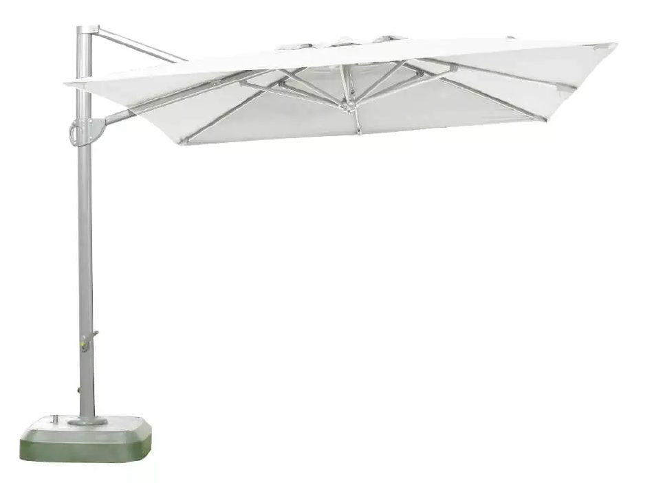 Stor firkantet parasoll i hvitt