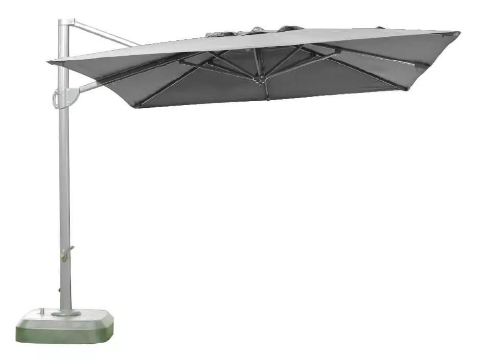 Stor firkantet parasoll i grått