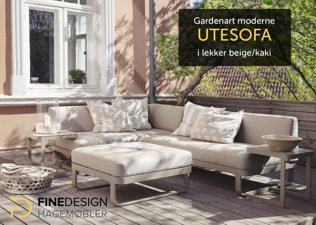 Gardenart moderne utesofa i lekker beige