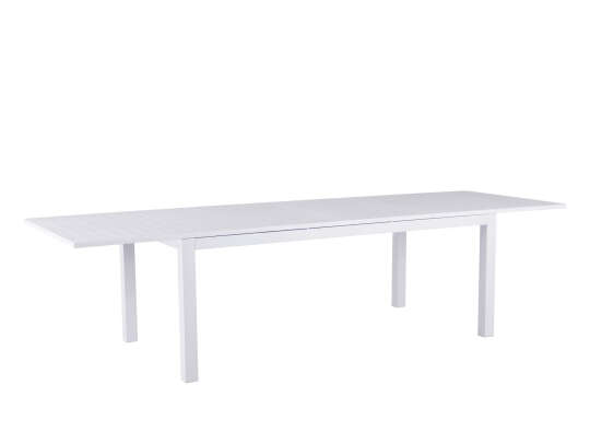 Gardenart spisebord med to ileggsplater 198/305 cm. Hvit (100526)