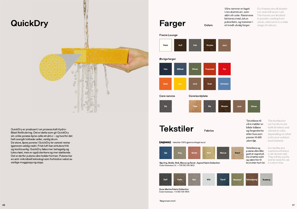 Produktfarger 2025 - Sundays Design