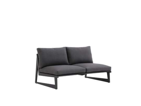 Gardenart toseter sofa i sort aluminium med sorte puter (100302sort)