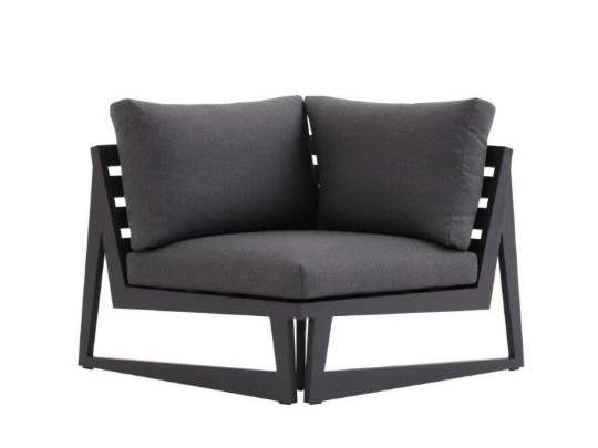 Hjørnemodul Gardenart modulsofa i sort aluminium 100301 ny