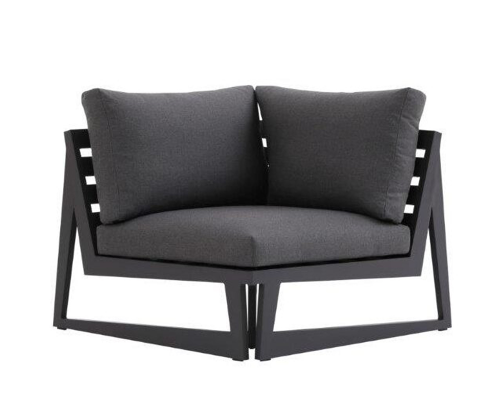 Hjørnemodul Gardenart modulsofa i sort aluminium 100301 ny