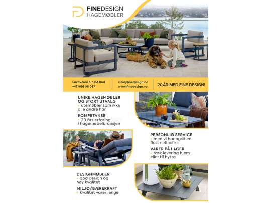 Fine Design hagemøbler Rud i Bærum 20 år med god kvalitet