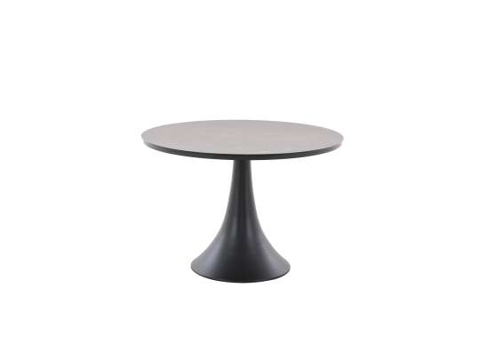 Gardenart rundt spisebord 110 cm i aluminium/stein. Sort (100521)