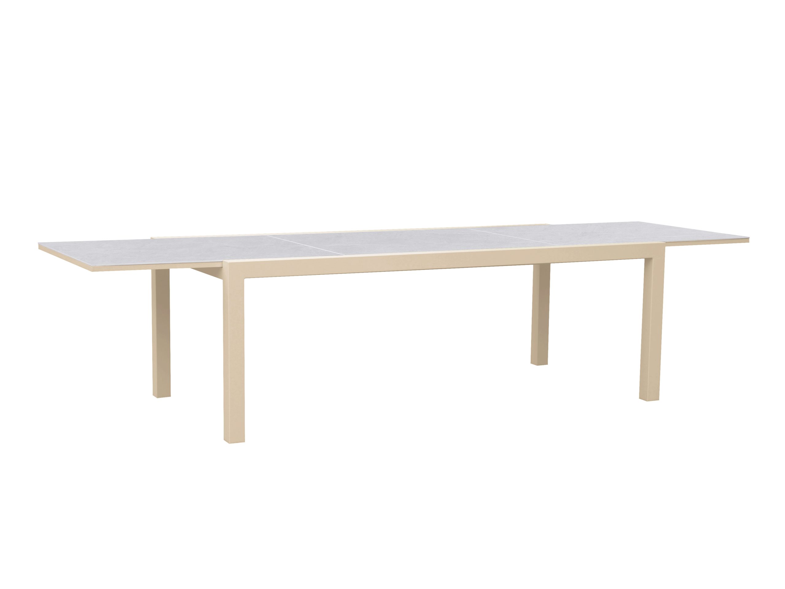 Gardenart spisebord med ileggsplate 220/330 cm. Beige med steinplate (100528stein)