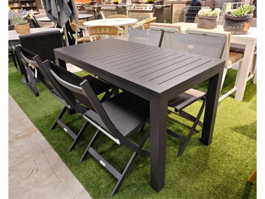 Gardenart hagebord i aluminium 140x70x76 i sort