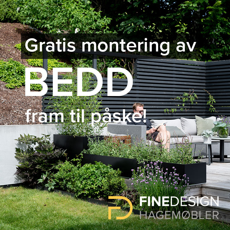 Gratis montering av BEDD plantekasser fram til påske hos Fine Design Hagemøbler
