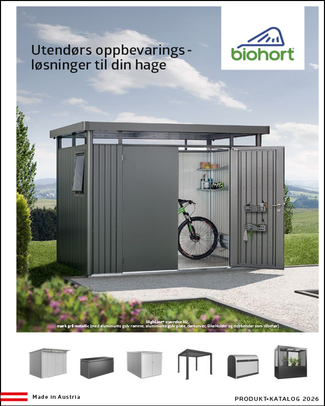 Produktkatalog for Biohort putekasser hos Fine Design hagemøbler 2026
