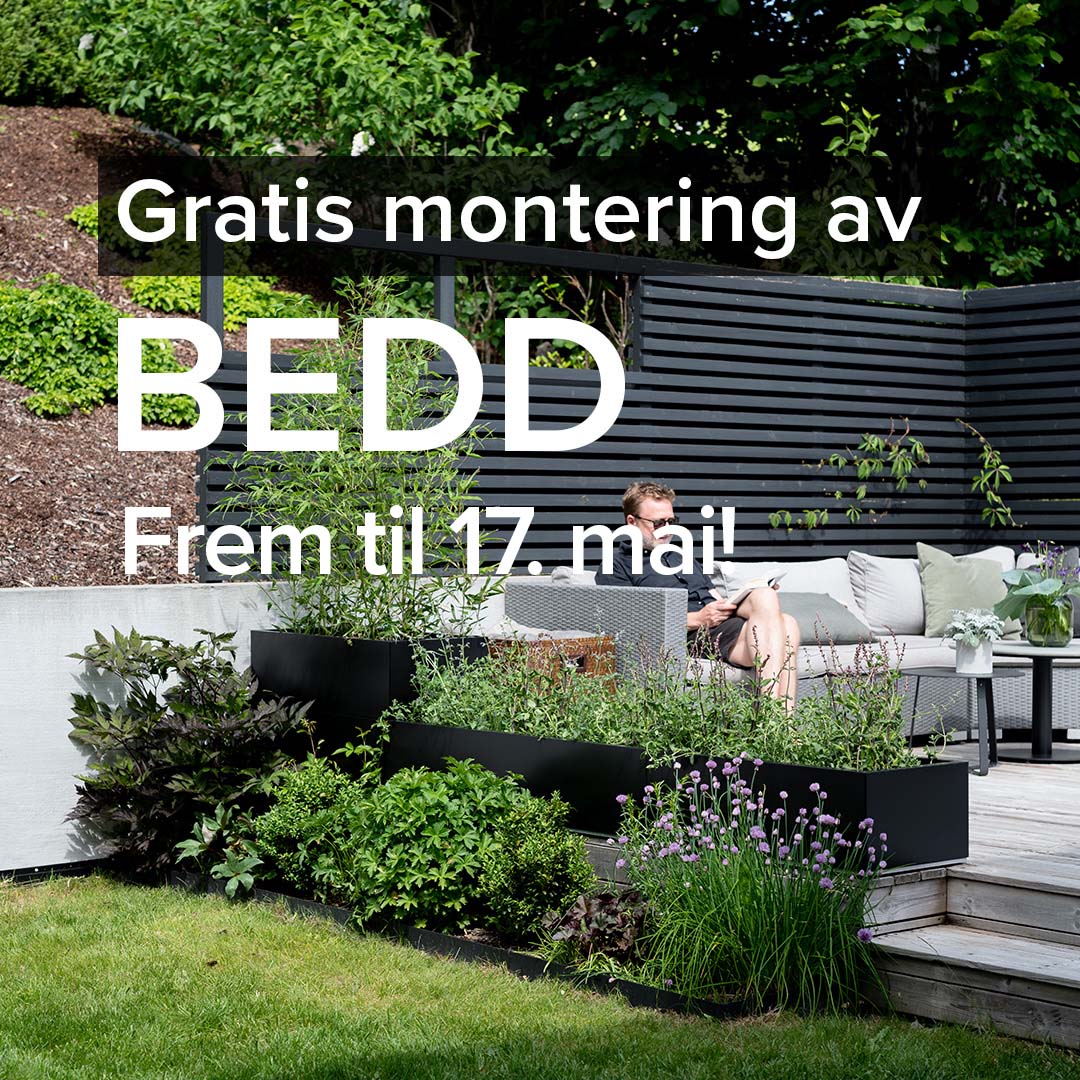 Gratis montering av BEDD plantekasse fram til 17 mai hos Fine Design web