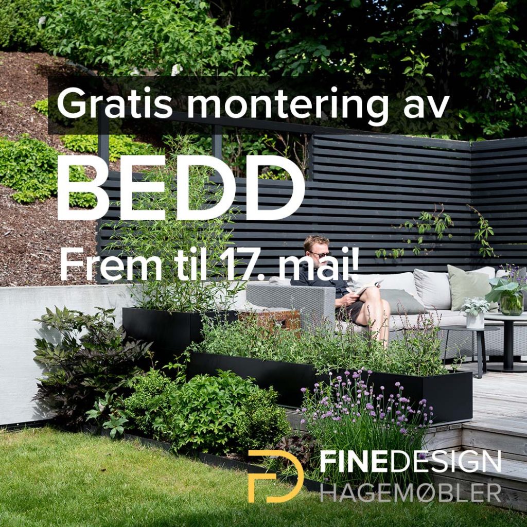 Gratis montering av BEDD plantekasser fram til påske hos Fine Design Hagemøbler